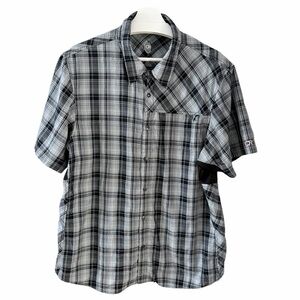 CLUB RIDE Grey Plaid Snap Front Mountain Bike Shirt UPF 50 size L
